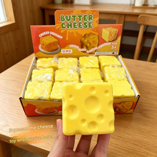 Butter Cheese Squishy Cube – 6.5 cm