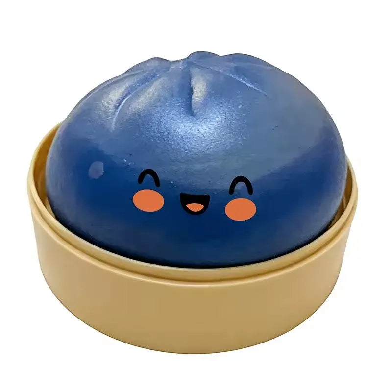 Dumpling Squishy shaped stress relief ball with slow bounce and soft touch, used for stress relief in office and home decor as an adult