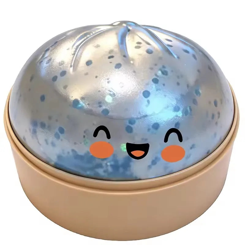 Dumpling Squishy shaped stress relief ball with slow bounce and soft touch, used for stress relief in office and home decor as an adult