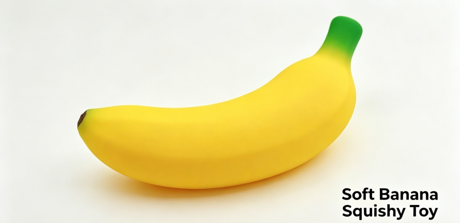 Banana Squishy Toy Slow Rising Stress Relief Fidget – Soft Sensory Squeeze Toy for Kids & Adults, Cute Anxiety Relief Desk Toy, Stretchy Decompression Squishy Gift