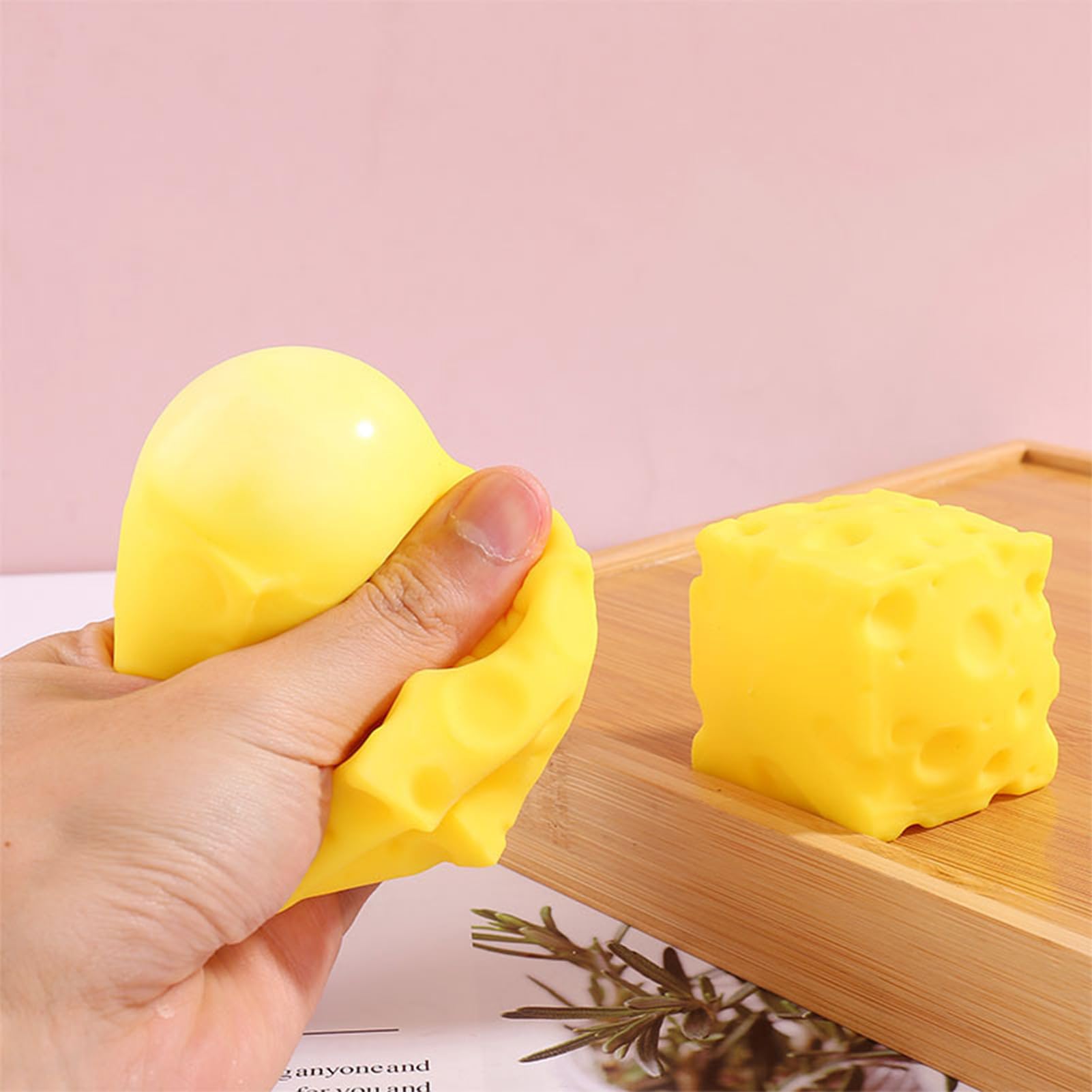 Cheese Squishy Square Ball, Cheese Yellow Shape Squeeze Toy ,Anti-Stress Toy, Realistic Cheeses Shape, Slow-Rising Butter Stick Squishy Toys