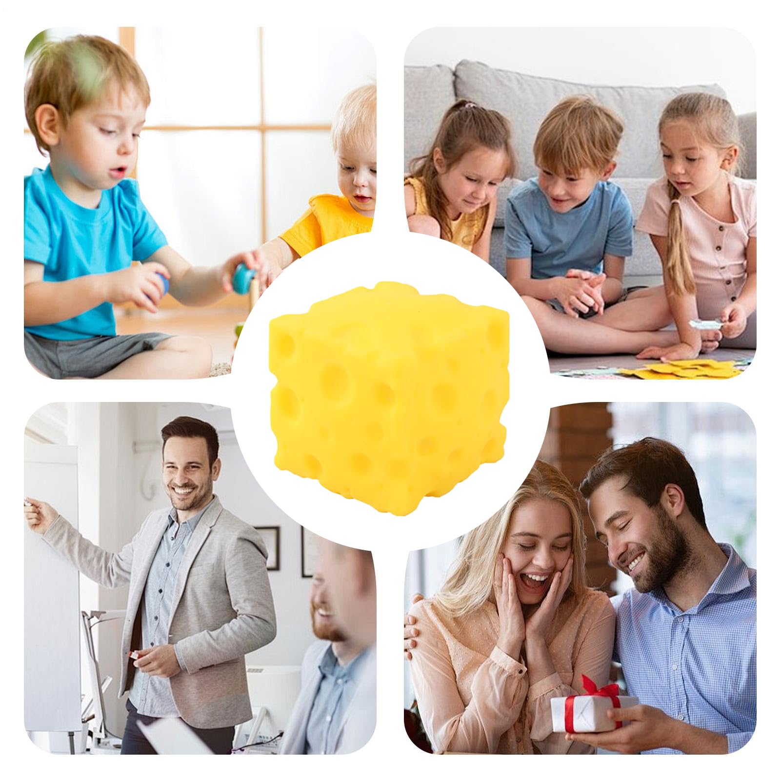 Cheese Squishy Square Ball, Cheese Yellow Shape Squeeze Toy ,Anti-Stress Toy, Realistic Cheeses Shape, Slow-Rising Butter Stick Squishy Toys